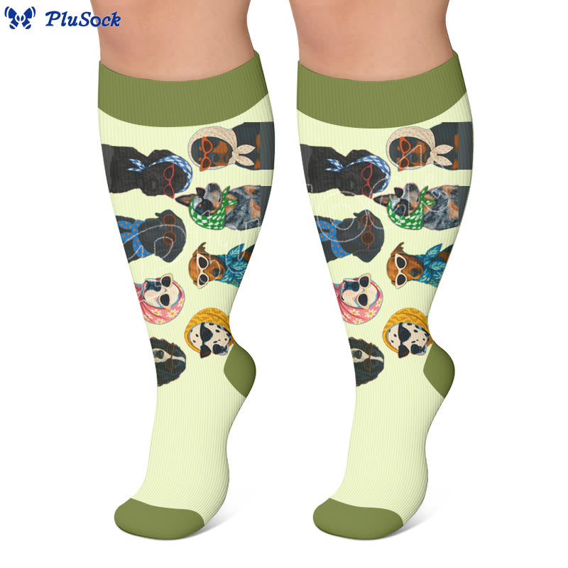 Chaussettes de compression imprimées avec portraits de chiens grande taille - image 4