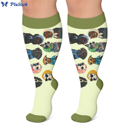 Chaussettes de compression imprimées avec portraits de chiens grande taille - image 4