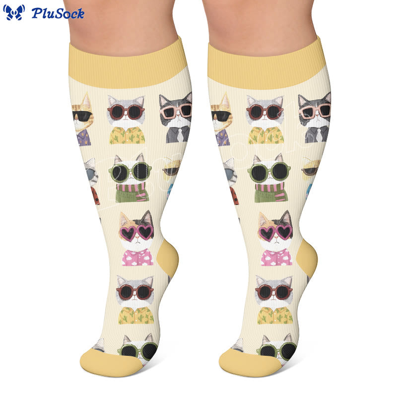 Chaussettes de compression grande taille à motif chien - image 2