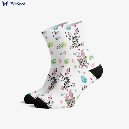 Chaussettes courtes mignonnes en forme de chien de Pâques - Blanc - EU37-44(US4-10) - image 0