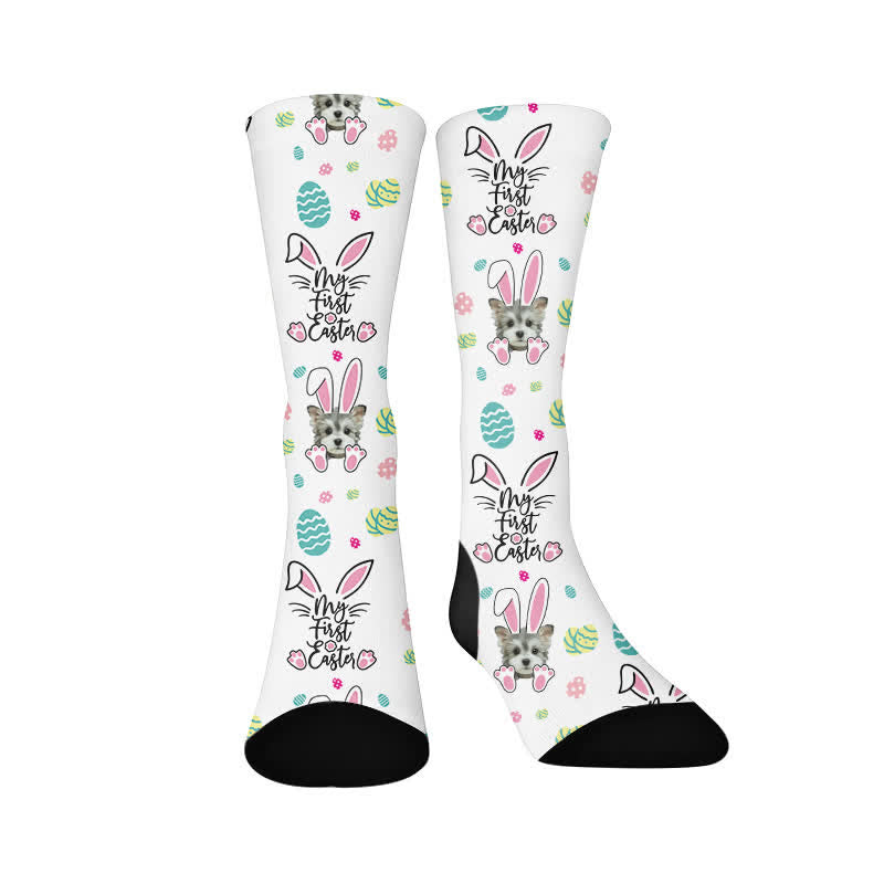 Chaussettes courtes mignonnes en forme de chien de Pâques - image 1