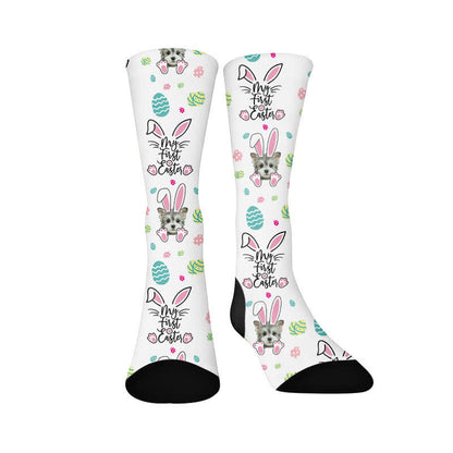 Chaussettes courtes mignonnes en forme de chien de Pâques - image 1