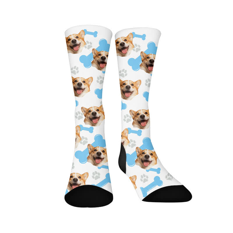Chaussettes courtes mignonnes avec un visage de chien en forme d'os - image 1