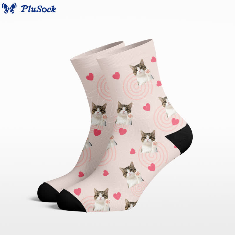 Chaussettes courtes chat cœur mignon - Rose - EU37-44(US4-10) - image 0
