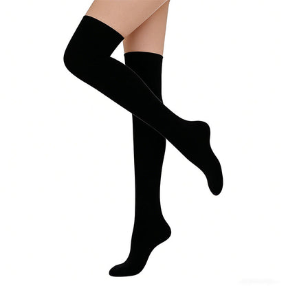 Chaussettes de compression montantes Fuchsia, bleu marine et noires (3 paires) - image 1