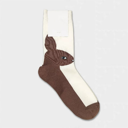 Chaussettes mi-mollet à blocs de couleur lapin de Pâques (3 paires) - Café - EU36-40(US3-7) - image 4
