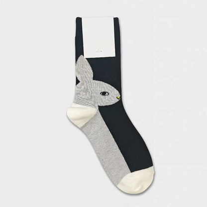 Chaussettes mi-mollet à blocs de couleur lapin de Pâques (3 paires) - Noir - EU36-40(US3-7) - image 3