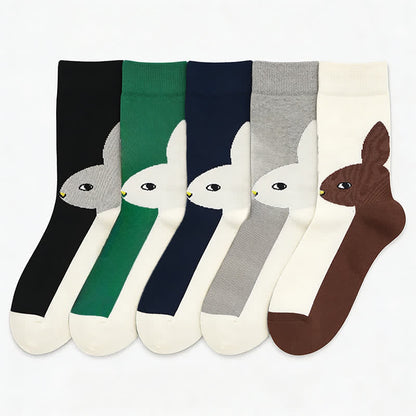 Chaussettes mi-mollet à blocs de couleur lapin de Pâques (3 paires) - image 1