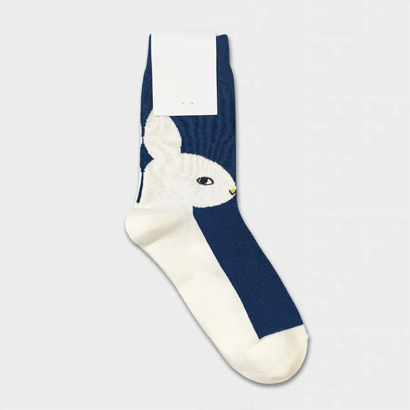 Chaussettes mi-mollet à blocs de couleur lapin de Pâques (3 paires) - Bleu - EU36-40(US3-7) - image 6