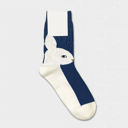Chaussettes mi-mollet à blocs de couleur lapin de Pâques (3 paires) - Bleu - EU36-40(US3-7) - image 6
