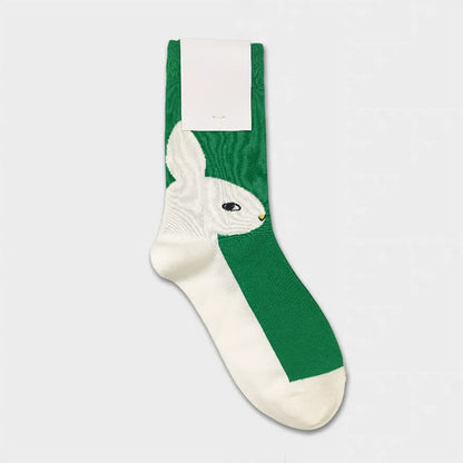 Chaussettes mi-mollet à blocs de couleur lapin de Pâques (3 paires) - Vert - EU36-40(US3-7) - image 2