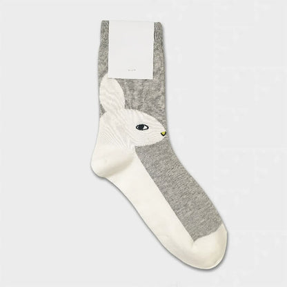Chaussettes mi-mollet à blocs de couleur lapin de Pâques (3 paires) - Gris - EU36-40(US3-7) - image 5