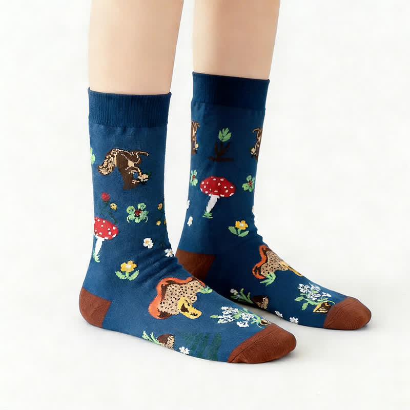 Chaussettes côtelées à motif champignons de Pâques (3 paires) - image 1