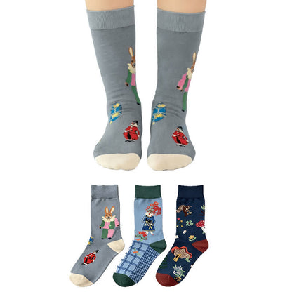 Chaussettes côtelées à motif champignons de Pâques (3 paires) - Multicolore - EU36-40(US3-7) - image 0
