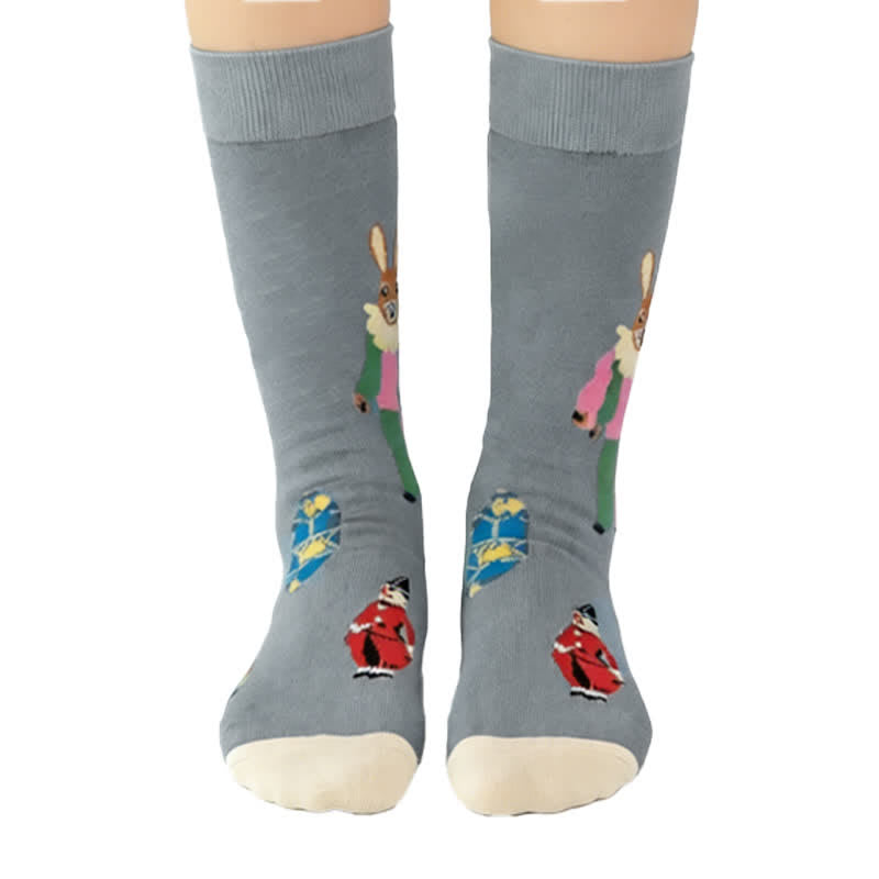 Chaussettes côtelées à motif champignons de Pâques (3 paires) - image 3