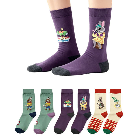 Chaussettes de Pâques Lapin (3 paires) - Multicolore - EU36-40(US3-7) - image 0