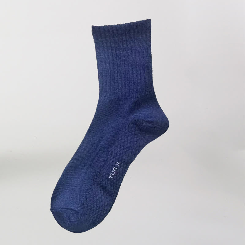 Chaussettes épaisses unies (5 paires) - Bleu marine - UE40-48 (US7-13) - image 11