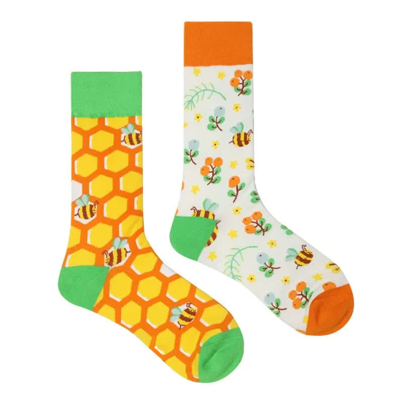 Chaussettes courtes à motif abeille ludique - image 1