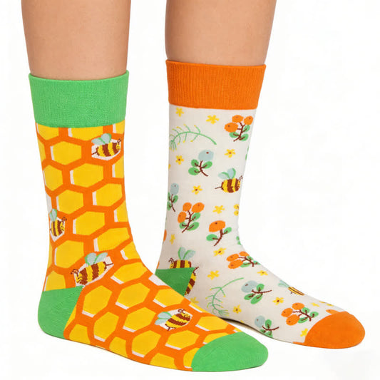 Chaussettes courtes à motif abeille ludique - Jaune - EU36-43(US3-9) - image 0