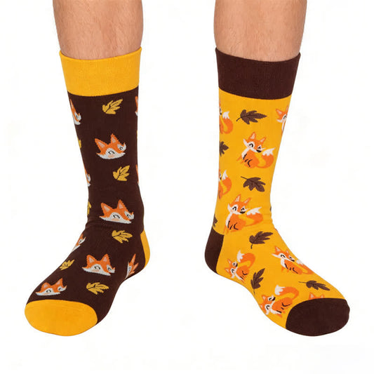 Chaussettes courtes mignonnes à motif renard - Orange - EU36-43(US3-9) - image 0