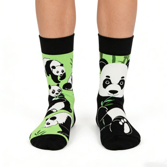 Chaussettes Panda Cartoon Quarter - Vert - EU36-43(US3-9) - image 0