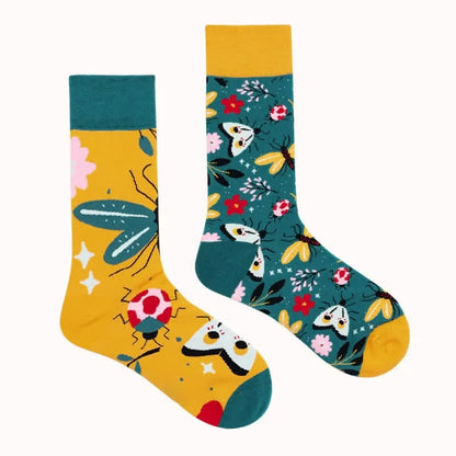 Chaussettes courtes à fleurs et papillons - image 1