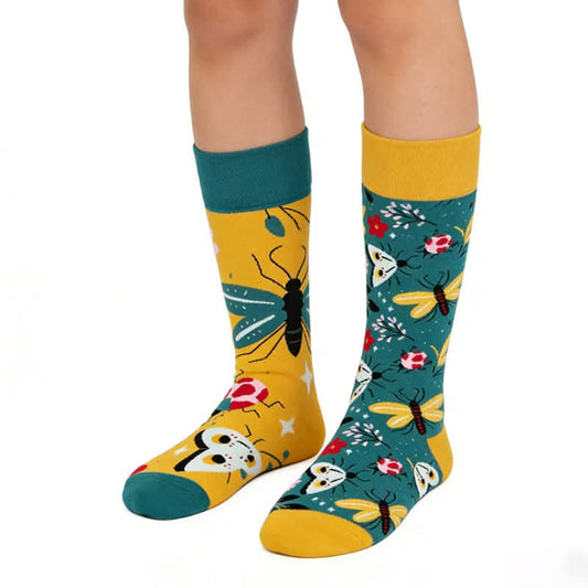 Chaussettes courtes à fleurs et papillons - Jaune - EU36-43(US3-9) - image 0