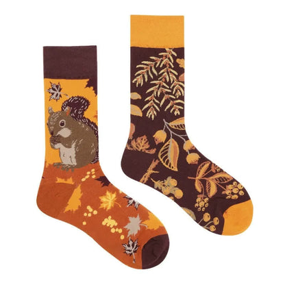 Chaussettes courtes à motifs d'écureuil d'automne - image 1