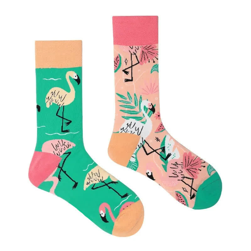 Chaussettes courtes flamant rose tropical - image 1