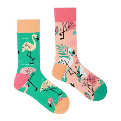 Chaussettes courtes flamant rose tropical - image 1