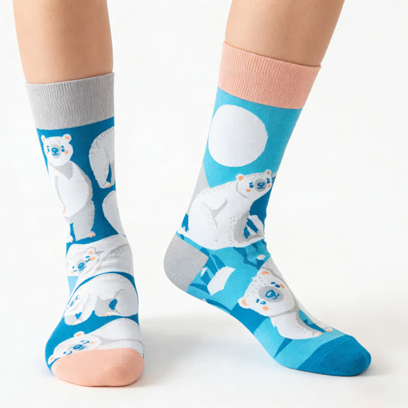 Chaussettes courtes ours polaire - Bleu - EU36-43(US3-9) - image 0