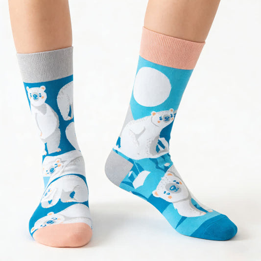 Chaussettes courtes ours polaire - Bleu - EU36-43(US3-9) - image 0