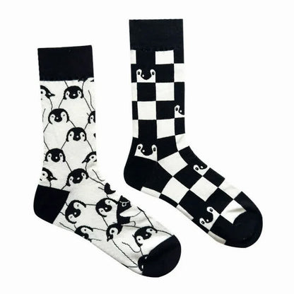 Chaussettes à carreaux Penguin Cartoon Quarter - image 1