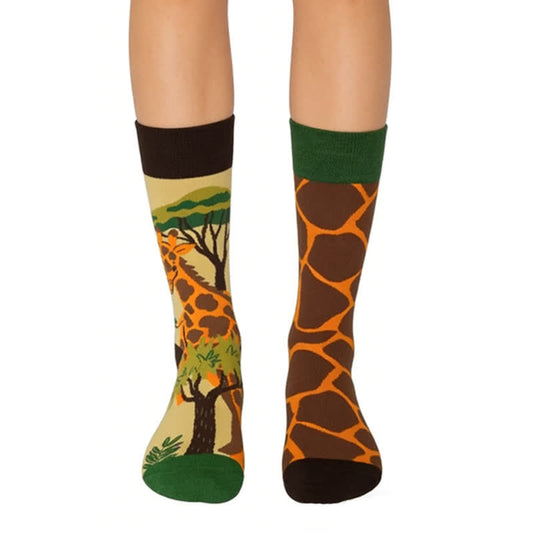 Chaussettes à motif girafe - Vert - EU36-43(US3-9) - image 0