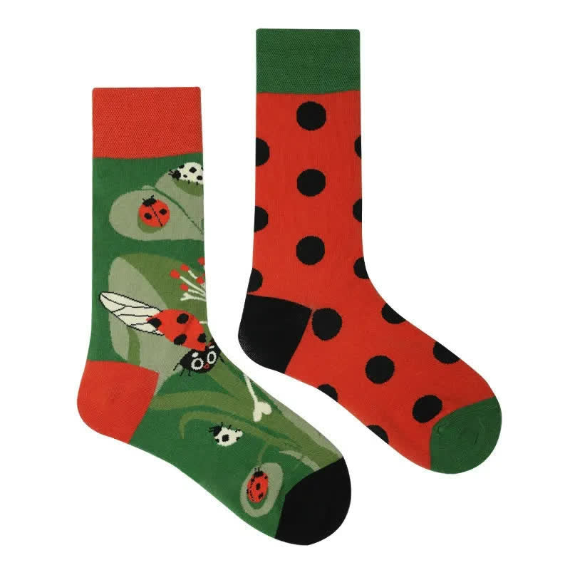 Chaussettes courtes à pois coccinelle - image 1