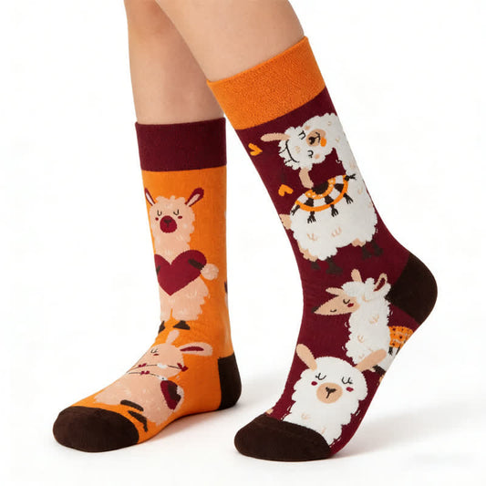 Chaussettes courtes en alpaga ludiques - Orange - EU36-43(US3-9) - image 0
