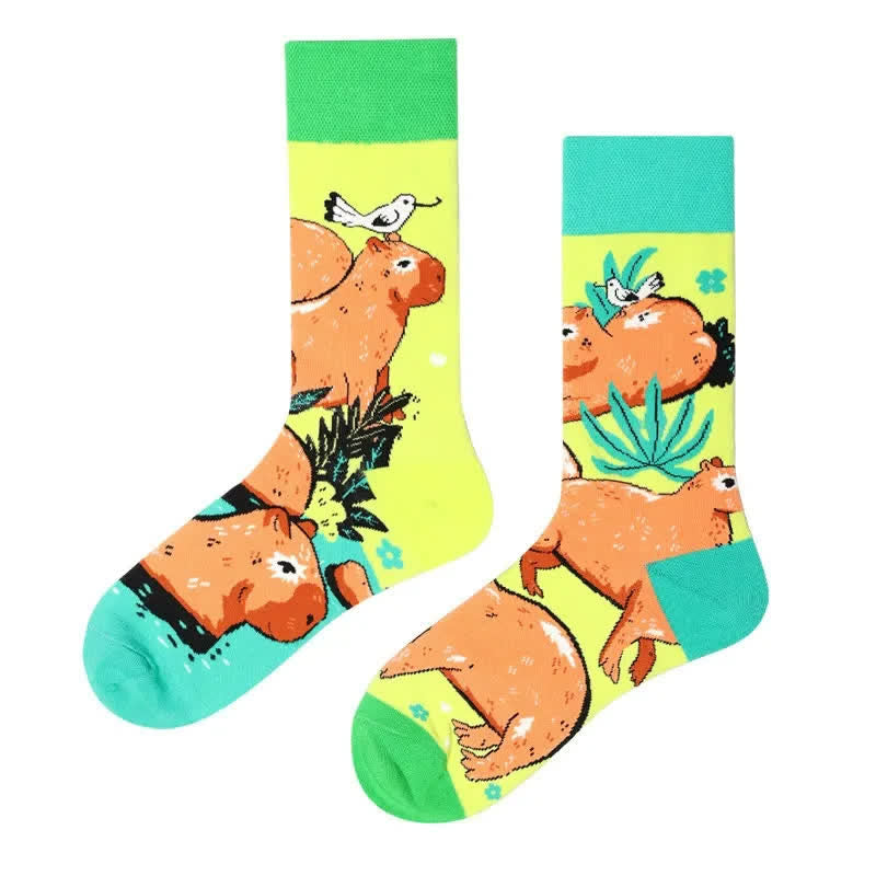 Chaussettes courtes à imprimé capybara - image 1