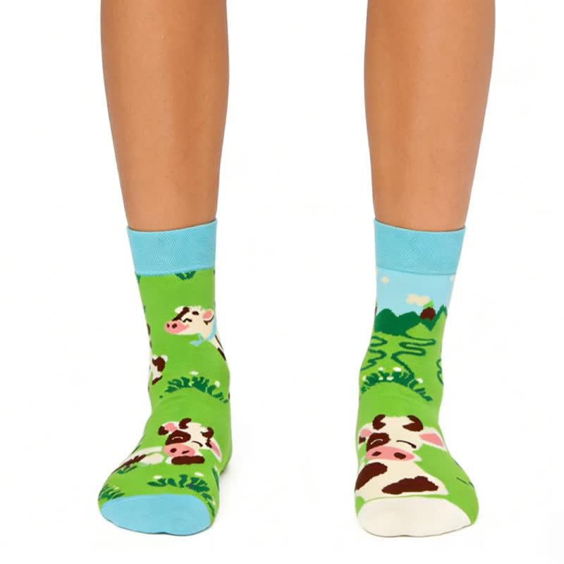 Chaussettes basses pour vaches des prairies - Vert - EU36-43(US3-9) - image 0