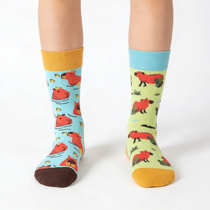 Chaussettes courtes mignonnes à motif capybara - Bleu - EU36-43(US3-9) - image 0