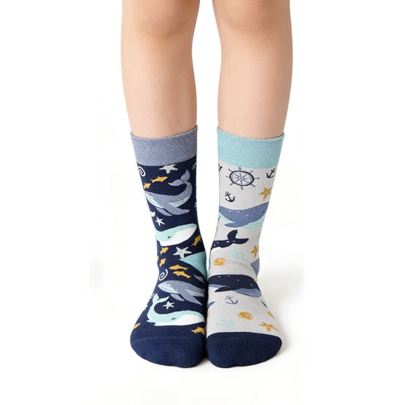 Chaussettes Ocean Whale Quarter Socks - Bleu - EU36-43(US3-9) - image 0