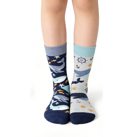 Chaussettes Ocean Whale Quarter Socks - Bleu - EU36-43(US3-9) - image 0