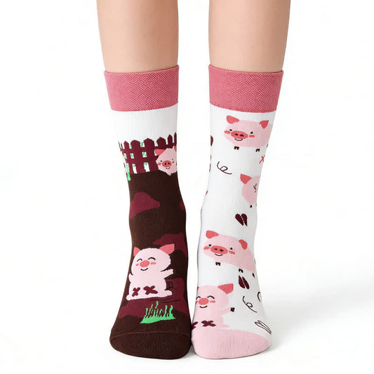 Chaussettes mignonnes en forme de cochon - Rose - EU36-43(US3-9) - image 0