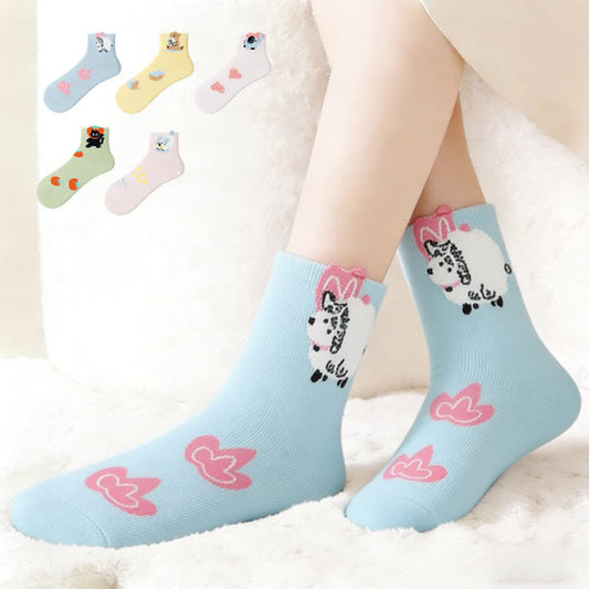 Chaussettes mignonnes à motifs de dessins animés (5 paires) - Multicolore - EU36-41(US3-7.5) - image 0