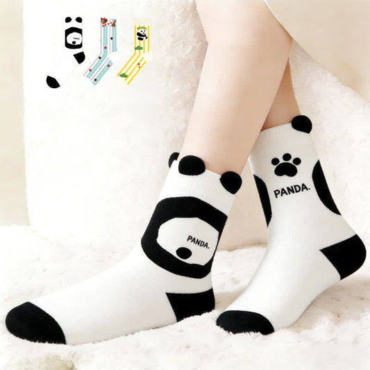 Chaussettes courtes mignonnes à motif panda (3 paires) - Multicolore - EU36-43(US3-9) - image 0