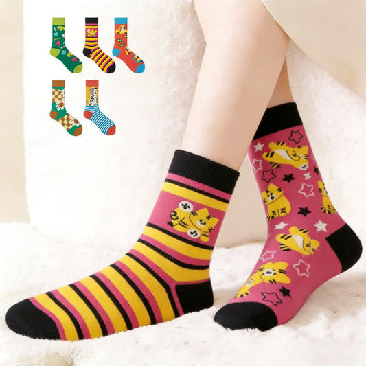 Chaussettes rayées colorées de style dessin animé (5 paires) - Multicolore - EU38-43 (US5-9) - image 0