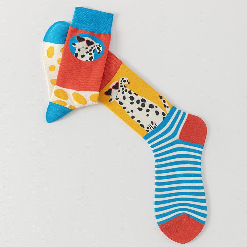 Chaussettes rayées colorées de style dessin animé (5 paires) - image 5