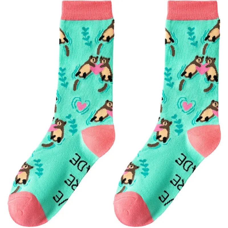 Chaussettes courtes mignonnes avec des animaux de dessin animé (3 paires) - image 1