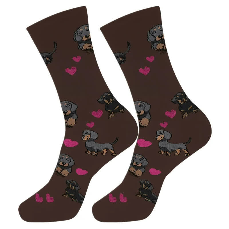 Chaussettes courtes à motif chien mignon (4 paires) - image 3