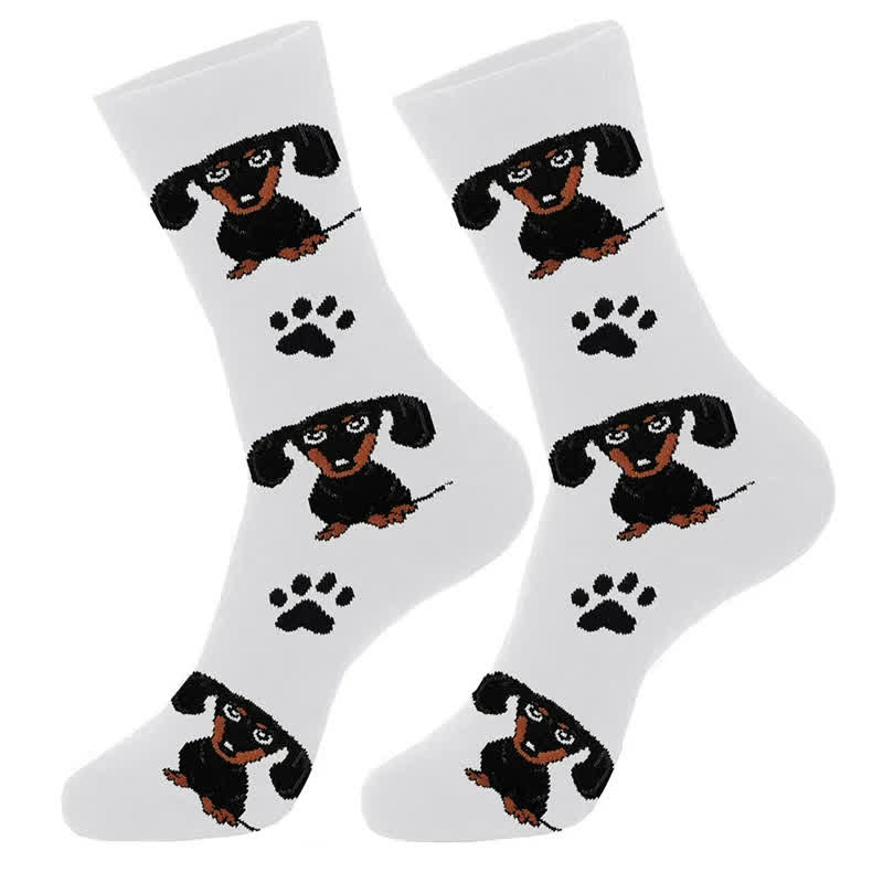 Chaussettes courtes à motif chien mignon (4 paires) - image 1