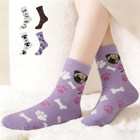 Chaussettes courtes à motif chien mignon (4 paires) - Multicolore - EU36-43(US3-9) - image 0